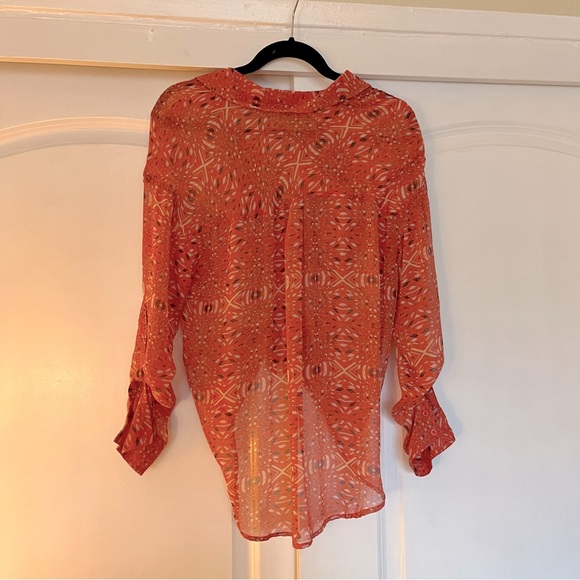 Free People Slouchy Geometric Print Top (S) - Picture 4 of 6